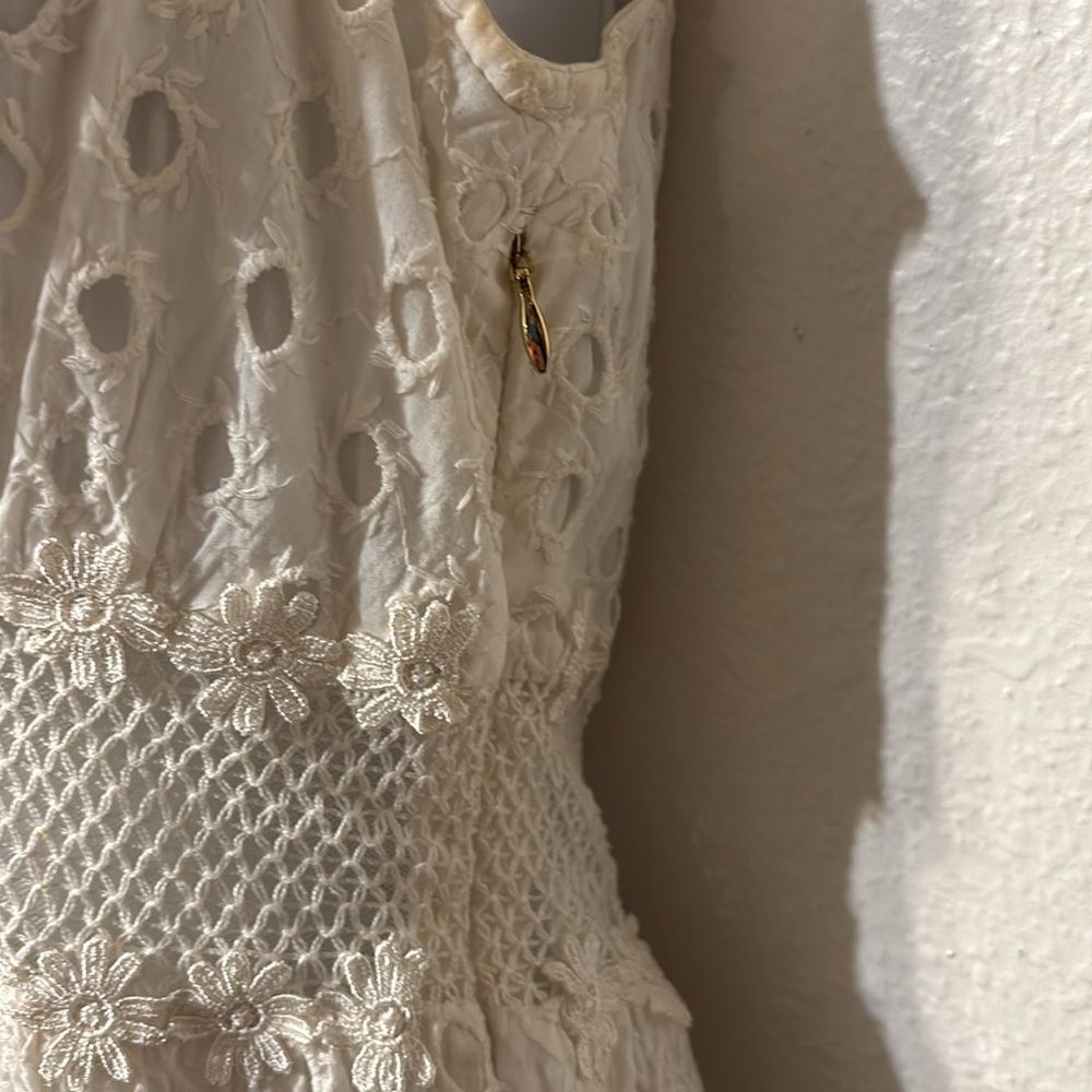 Anthropologie Leifnotes Sleeveless Eyelet Maxi Dress Size 6 - Picture 6 of 7
